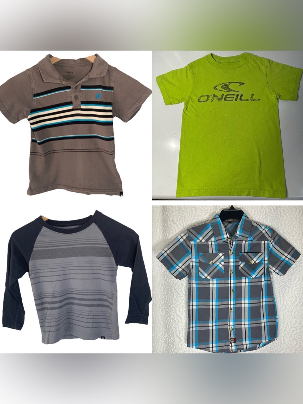 Boys Size 5 Surf & Sport Lot – 4-Piece Lot Quiksilver, O’Neill,Hurley,Faded Gear